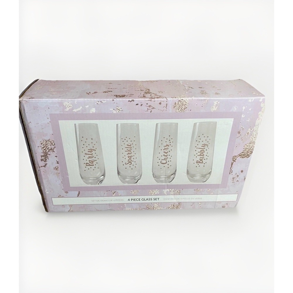 4-Piece Glass Set,Vintage New,Celebration Set,Glass Gift Set